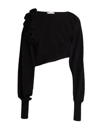 Alberta Ferretti Woman Shrug Black Size 6 Virgin Wool, Silk, Cashmere