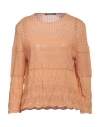 Alberta Ferretti Woman Sweater Apricot Size 8 Cotton In Orange