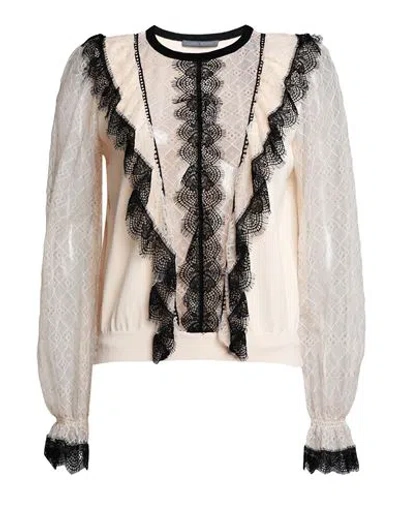 Alberta Ferretti Woman Sweater Beige Size 8 Viscose, Polyamide, Elastane