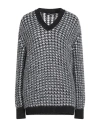 Alberta Ferretti Woman Sweater Black Size 10 Mohair Wool, Polyamide, Virgin Wool, Cotton