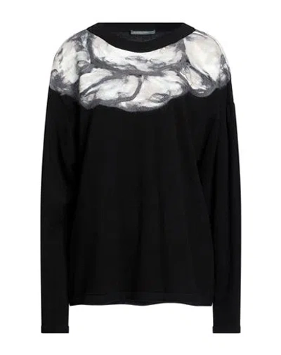 Alberta Ferretti Woman Sweater Black Size 10 Virgin Wool, Cashmere