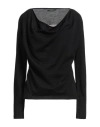 Alberta Ferretti Woman Sweater Black Size 10 Virgin Wool, Silk