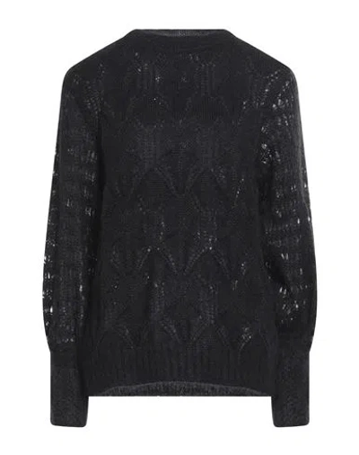 Alberta Ferretti Woman Sweater Black Size 4 Mohair Wool, Polyamide, Virgin Wool, Elastane