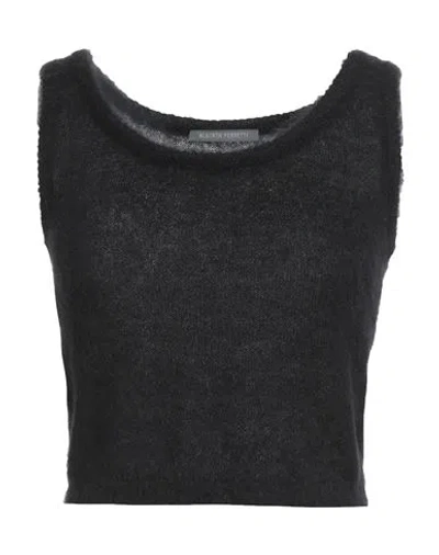Alberta Ferretti Woman Sweater Black Size 6 Mohair Wool, Polyamide, Virgin Wool, Elastane
