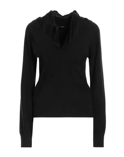 Alberta Ferretti Woman Sweater Black Size 6 Virgin Wool, Cashmere, Polyamide, Elastane, Silk
