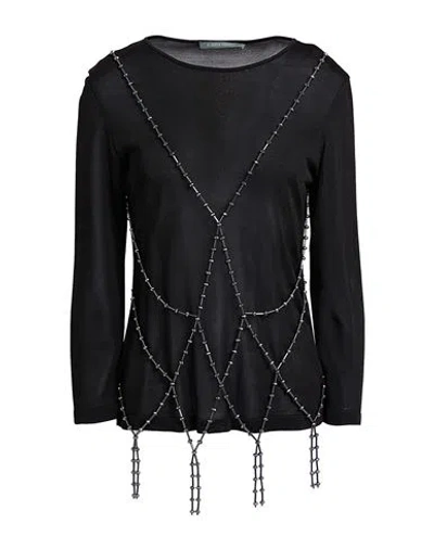 Alberta Ferretti Woman Sweater Black Size 6 Viscose, Polyester, Acrylic
