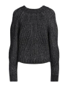 Alberta Ferretti Woman Sweater Black Size 6 Viscose, Wool, Polyester, Polyamide, Elastane In Black