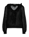 Alberta Ferretti Woman Sweater Black Size 8 Mohair Wool, Polyamide, Virgin Wool, Elastane