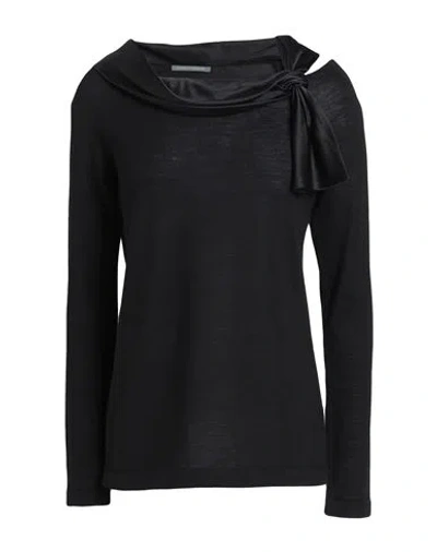 Alberta Ferretti Woman Sweater Black Size 4 Virgin Wool, Silk