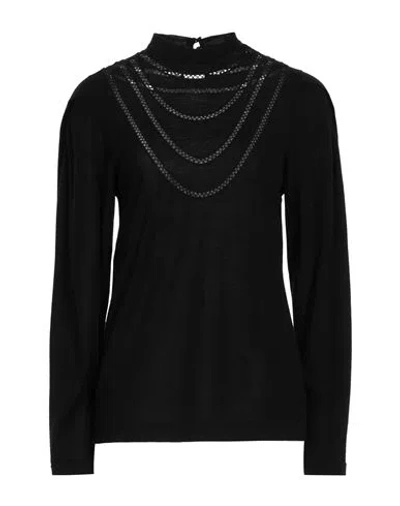 Alberta Ferretti Woman Sweater Black Size 8 Virgin Wool, Silk, Cashmere