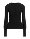 Alberta Ferretti Woman Sweater Black Size 8 Viscose, Polyamide, Elastane In Black