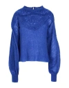 Alberta Ferretti Woman Sweater Blue Size 4 Mohair Wool, Polyamide, Virgin Wool, Elastane