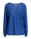 Alberta Ferretti Woman Sweater Blue Size 8 Virgin Wool, Silk, Cashmere