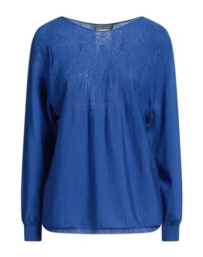 Alberta Ferretti Woman Sweater Blue Size 8 Virgin Wool, Silk, Cashmere In Blue