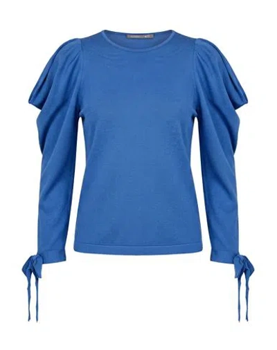 Alberta Ferretti Woman Sweater Bright Blue Size 2 Viscose, Polyamide In Multi
