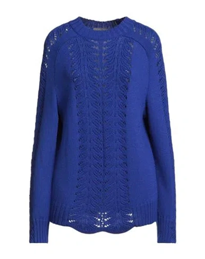 Alberta Ferretti Woman Sweater Bright Blue Size 4 Virgin Wool
