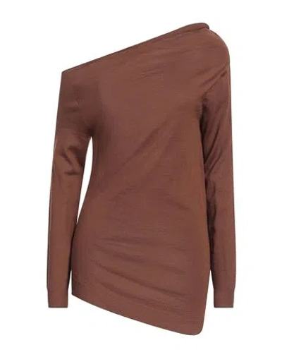 Alberta Ferretti Woman Sweater Brown Size 2 Virgin Wool