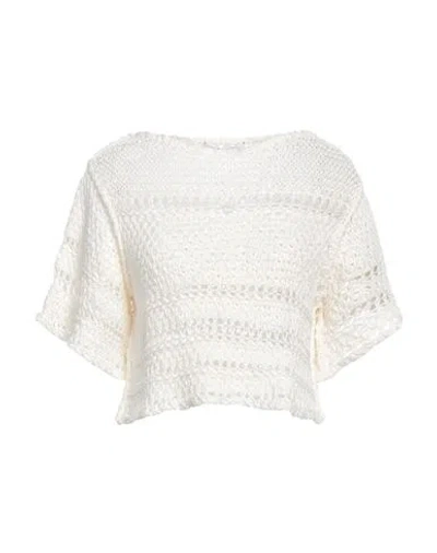 Alberta Ferretti Woman Sweater Cream Size 4 Hemp In White
