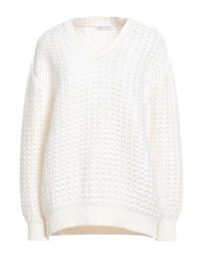 Alberta Ferretti Woman Sweater Cream Size 6 Mohair Wool, Polyamide, Virgin Wool, Cotton
