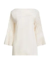 Alberta Ferretti Woman Sweater Cream Size 8 Viscose, Polyamide