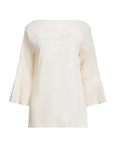 Alberta Ferretti Woman Sweater Cream Size 8 Viscose, Polyamide