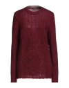Alberta Ferretti Woman Sweater Garnet Size 10 Mohair Wool, Polyamide, Virgin Wool