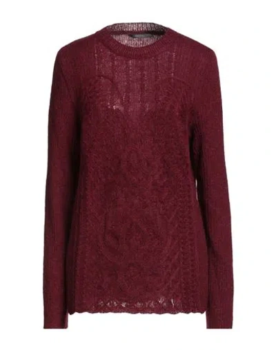 Alberta Ferretti Woman Sweater Garnet Size 10 Mohair Wool, Polyamide, Virgin Wool