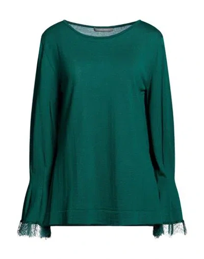 Alberta Ferretti Woman Sweater Green Size 12 Virgin Wool In Multi