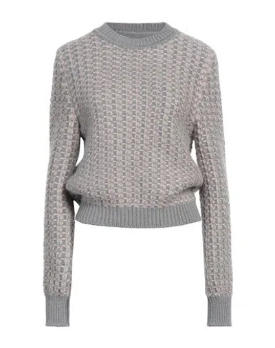 Alberta Ferretti Woman Sweater Grey Size 8 Mohair Wool, Polyamide, Virgin Wool, Cotton In Gray
