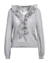 Alberta Ferretti Woman Sweater Grey Size 4 Mohair Wool, Polyamide, Virgin Wool, Elastane