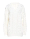 Alberta Ferretti Woman Sweater Ivory Size 6 Virgin Wool In White