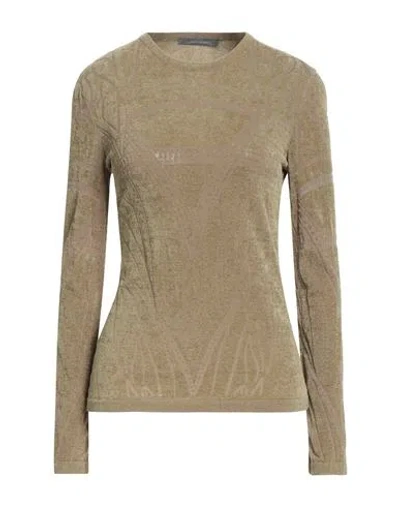 Alberta Ferretti Woman Sweater Khaki Size 4 Viscose, Polyamide In Gray