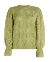 Alberta Ferretti Woman Sweater Light Green Size 4 Mohair Wool, Polyamide, Virgin Wool, Elastane