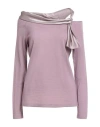 Alberta Ferretti Woman Sweater Lilac Size 4 Virgin Wool, Silk In Pink