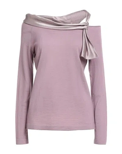 Alberta Ferretti Woman Sweater Lilac Size 4 Virgin Wool, Silk In Pink