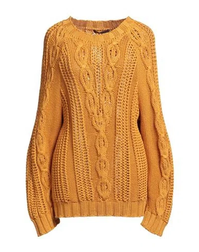 Alberta Ferretti Woman Sweater Marigold Size 4 Cotton In Yellow