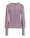 Alberta Ferretti Woman Sweater Mauve Size 10 Viscose, Polyamide In Gray