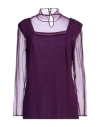 Alberta Ferretti Woman Turtleneck Mauve Size 8 Virgin Wool, Silk In Purple