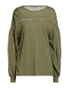Alberta Ferretti Woman Sweater Military Green Size 12 Virgin Wool