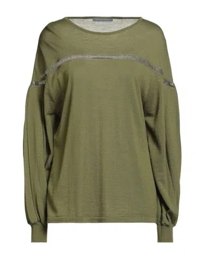 Alberta Ferretti Woman Sweater Military Green Size 12 Virgin Wool