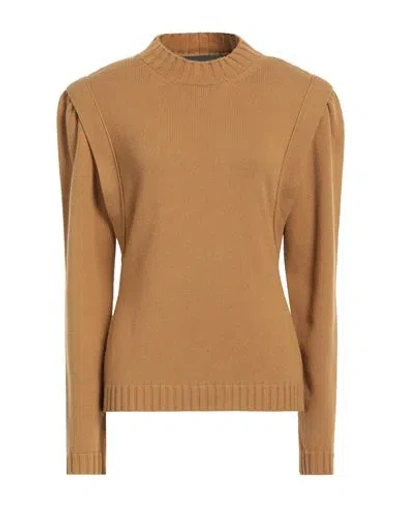 Alberta Ferretti Woman Sweater Mustard Size 10 Virgin Wool, Cashmere, Polyamide, Elastane In Burgundy