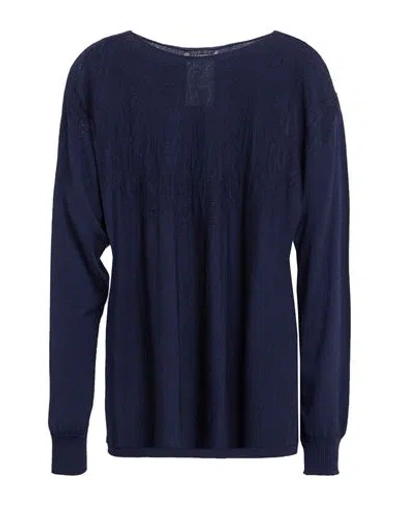 Alberta Ferretti Woman Sweater Navy Size 12 Virgin Wool, Silk, Cashmere