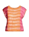 Alberta Ferretti Woman Sweater Orange Size 10 Linen In Orange