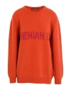 Alberta Ferretti Woman Sweater Orange Size 4 Cashmere, Virgin Wool