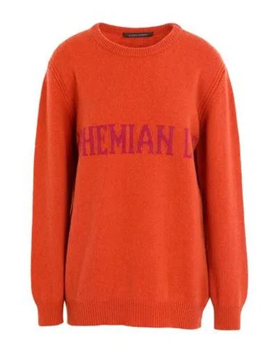 Alberta Ferretti Woman Sweater Orange Size 4 Cashmere, Virgin Wool In Orange