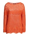 Alberta Ferretti Woman Sweater Orange Size 4 Cotton In Orange
