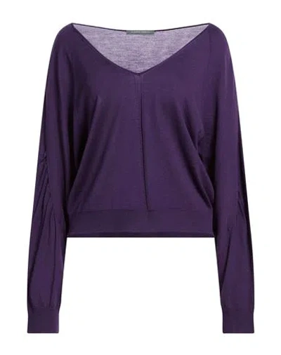Alberta Ferretti Woman Sweater Purple Size 8 Virgin Wool