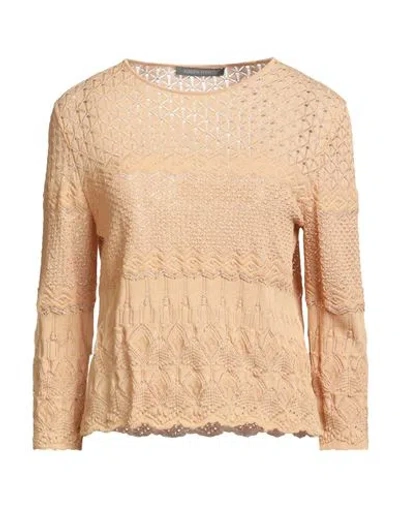 Alberta Ferretti Woman Sweater Sand Size 4 Cotton In Neutral