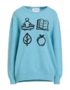 Alberta Ferretti Woman Sweater Sky Blue Size 8 Wool, Cashmere