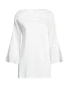 Alberta Ferretti Woman Sweater White Size 10 Viscose, Polyamide